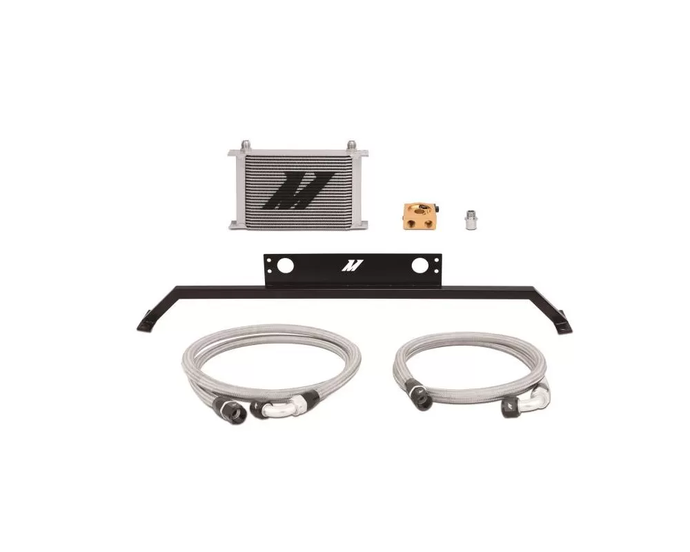 Mishimoto Silver Thermostatic Oil Cooler Kit Ford Mustang GT V8 5.0L 2011-2014 - MMOC-MUS-11T