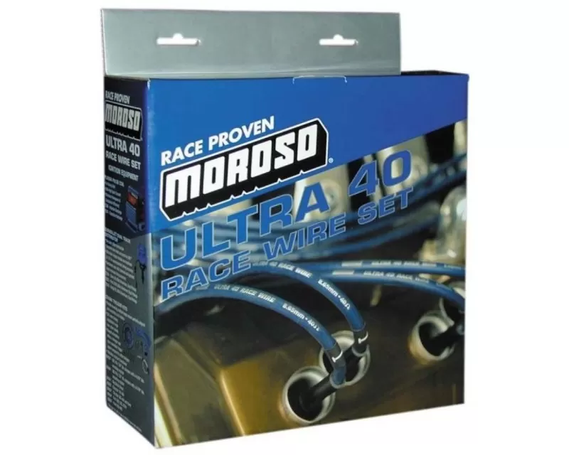 Moroso Blue 135 Degree Non-HEI Sleeved Ultra 40 Ford 302 Ignition Wire Set - 73631