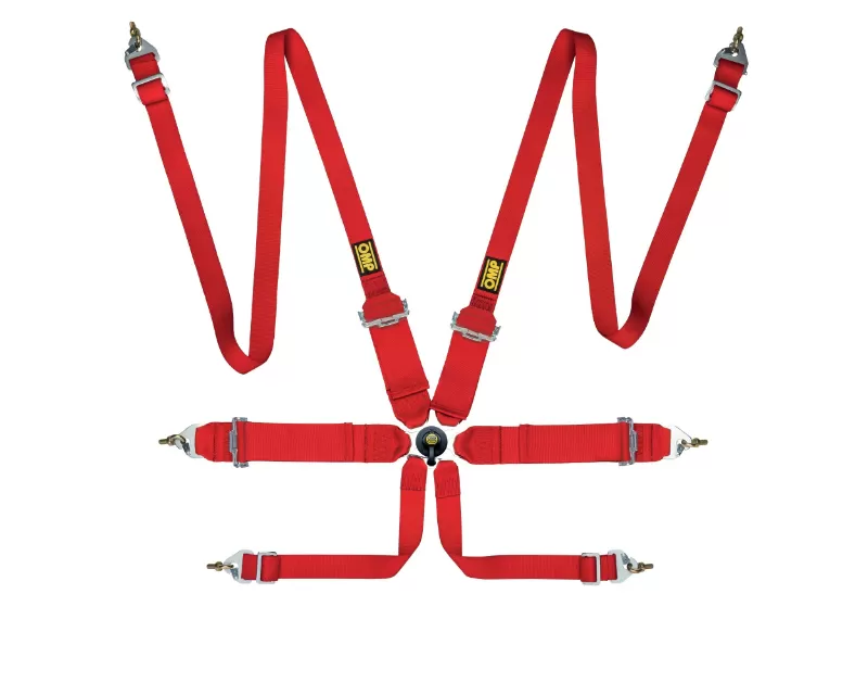 OMP Racing Safety Harness First 3+2 Red - DA0-0204-B02-061