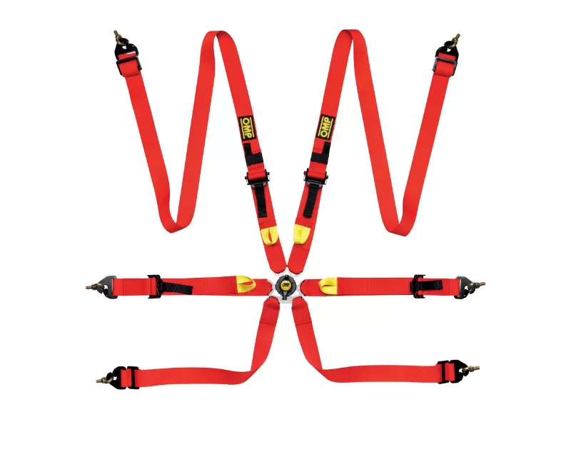 OMP Racing Safety Harness First 2" Red FIA 8853-2016 Pull Up - DA0-0208-A01-061