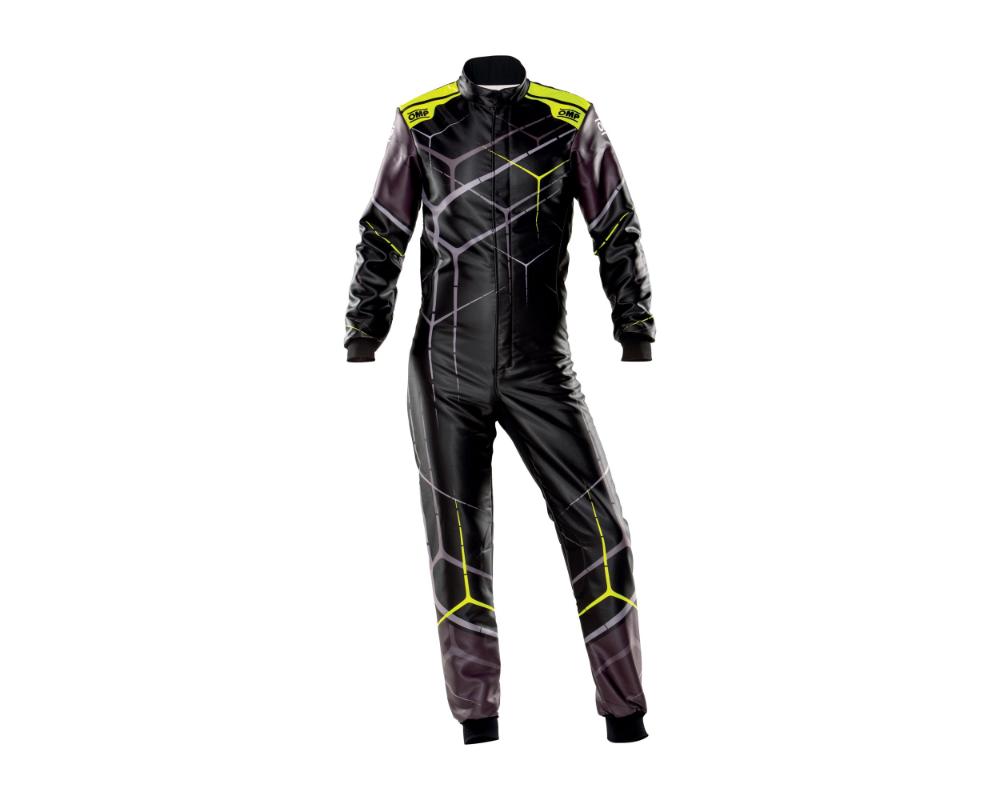 OMP Racing KS Art Karting Suit Black/Fluo Yellow - KA0-1726-B01-178-44