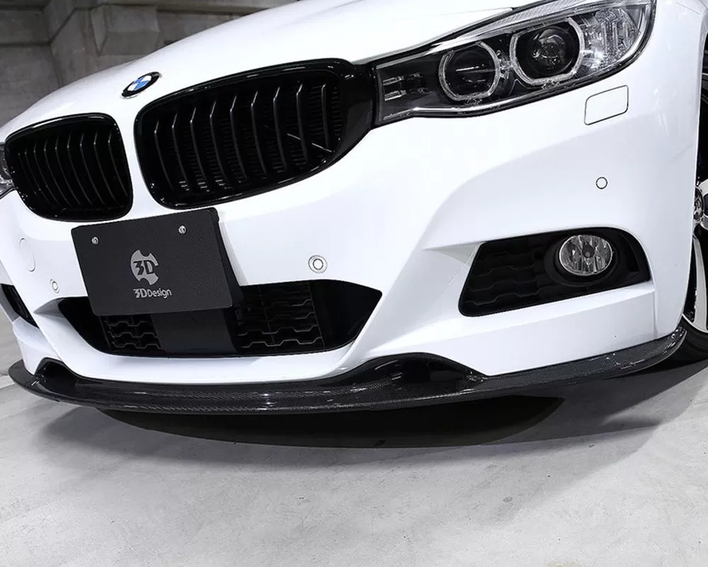3D Design Carbon Fiber Front Lip Spoiler BMW F34 3-Series GT M-Sport - 3101-23421