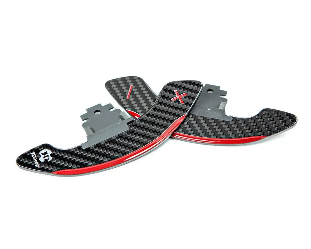 3D Design Carbon Fiber Red Shift Paddle Set AT BMW FXX M2/M3/M4/M5/M6 | X5M/X6M - 6101-00313