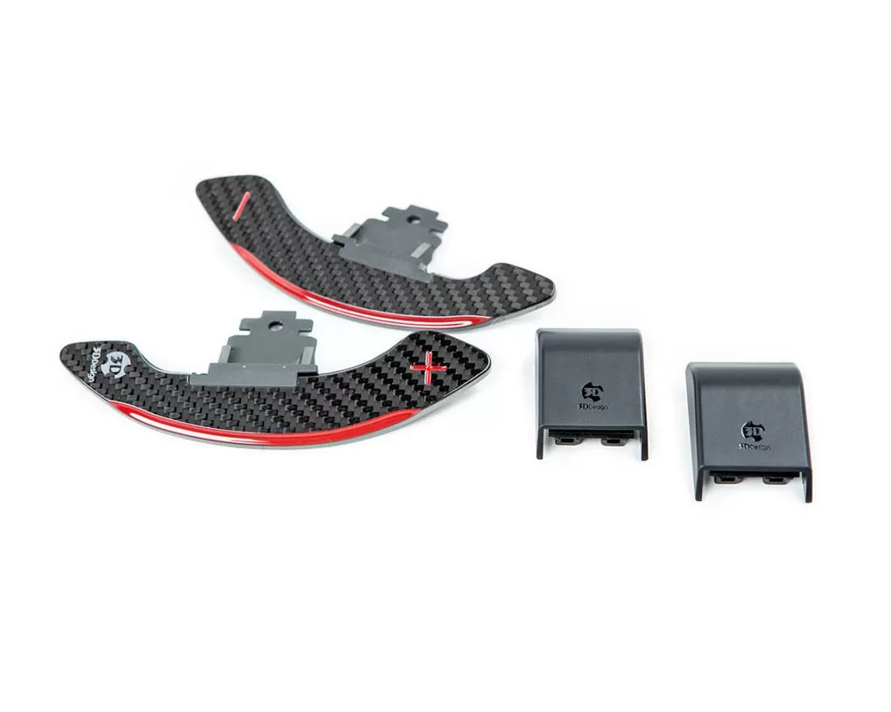 3D Design Dry Carbon Fiber Red Shift Paddle Set BMW - 6101-00333