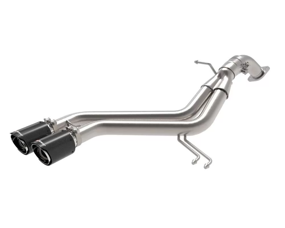 Takeda 2-1/2" 304 Stainless Axle-Back Exhaust System w/ Carbon Fiber Tips Hyundai Veloster L4 1.6L 2013-2017 - 49-37019-C
