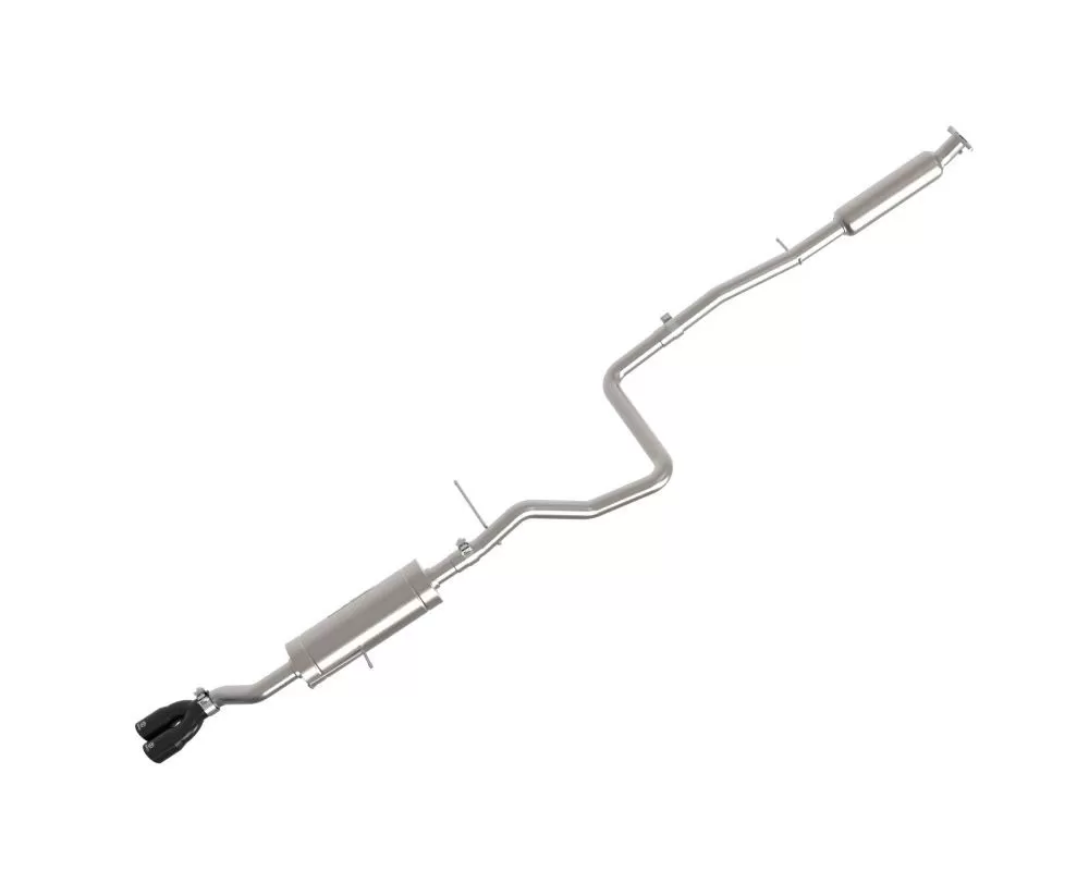 Takeda 2.25" 304 Stainless Catback Exhaust System w/ Black Tip Ford Fiesta L4 1.6L 2014-2019 - 49-33134-B
