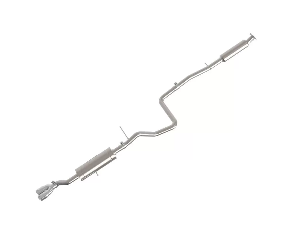 Takeda 2.25" 304 Stainless Catback Exhaust System w/ Polished Tip Ford Fiesta L4 1.6L 2014-2019 - 49-33134-P