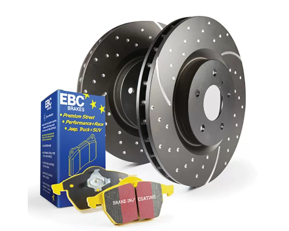 EBC Brakes Front Stage 5 Kits Yellowstuff Brake Pads and GD Sport Rotors Tesla Model 3 Electric RWD | Nissan GT-R R35 2012+ - S5KF2053