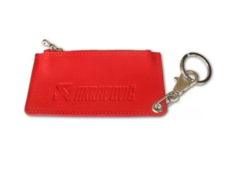 Akrapovic Leather Zip Keychain - Red - 800966