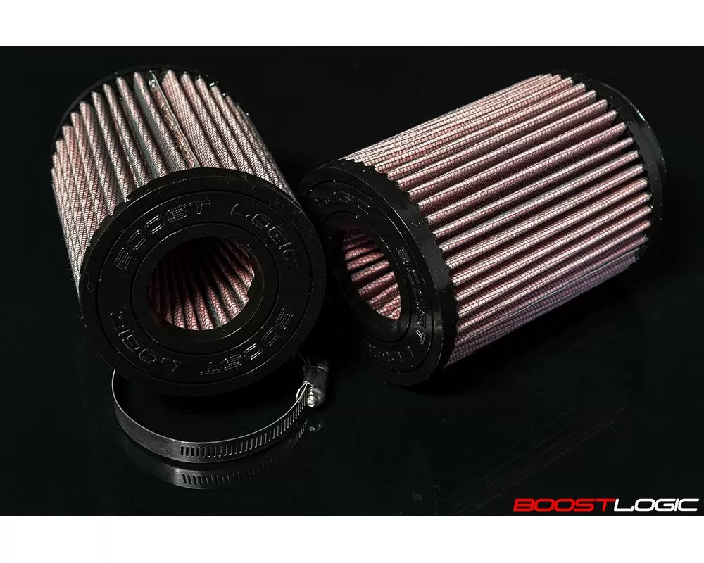 Boost Logic 3 Inch High Flow Air Filters w/ Dual Cone Inlet (Pair of 2 Filters) Nissan GT-R R35 2009+ - BL 02010800-3