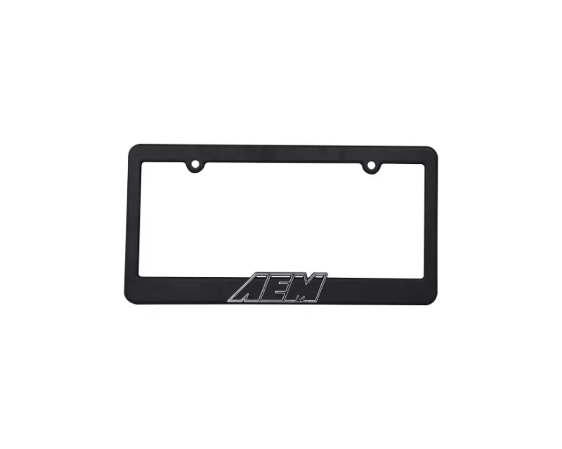 AEM License Plate Frame Black w/ White Lettering - 10-400W-1