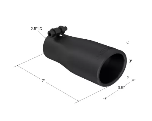 MBRP Black Coated 3 3/4" O.D. Oval 2.5" Inlet 7 1/16" Length Exhaust Tip - T5116BLK