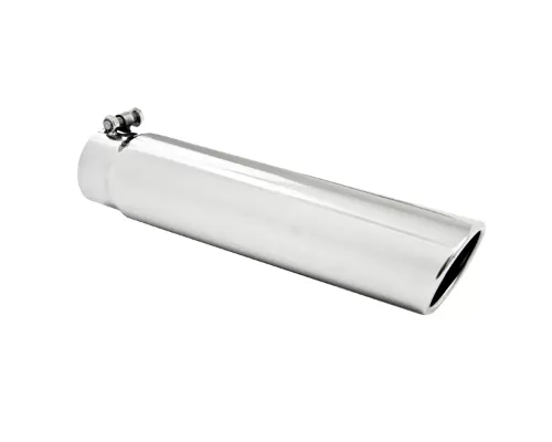 MBRP T304 Stainless Steel 3.5" OD 3" Inlet 16" Length Angled Cut Rolled End Clampless-No Weld Exhaust Tip - T5143