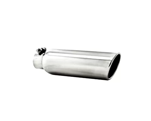 MBRP T304 Stainless Steel 3.5" OD 2.25" Inlet 12" Length Angled Cut Rolled End Clampless-No Weld Exhaust Tip - T5147