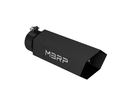 MBRP Black Coated 5" Hex Tip 4" ID inlet 16" length w/ MBRP Logo Exhaust Tip - T5164BLK