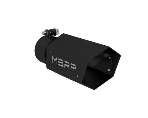 MBRP Black Coated 4" Hex Tip 3" ID inlet 10" length w/ MBRP Logo Exhaust Tip - T5169BLK