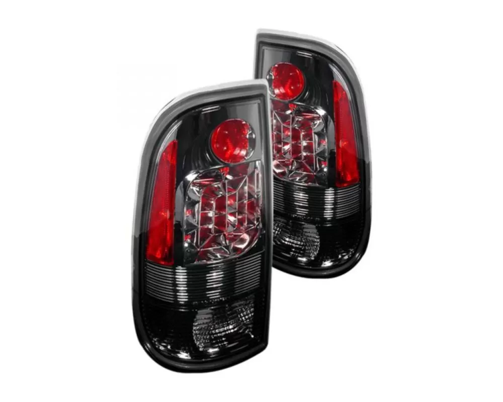 Spec D Black Red | Smoke LED Tail Lights Ford F-150 | F-250 1997-2007 - LT-F15097GLED-KS