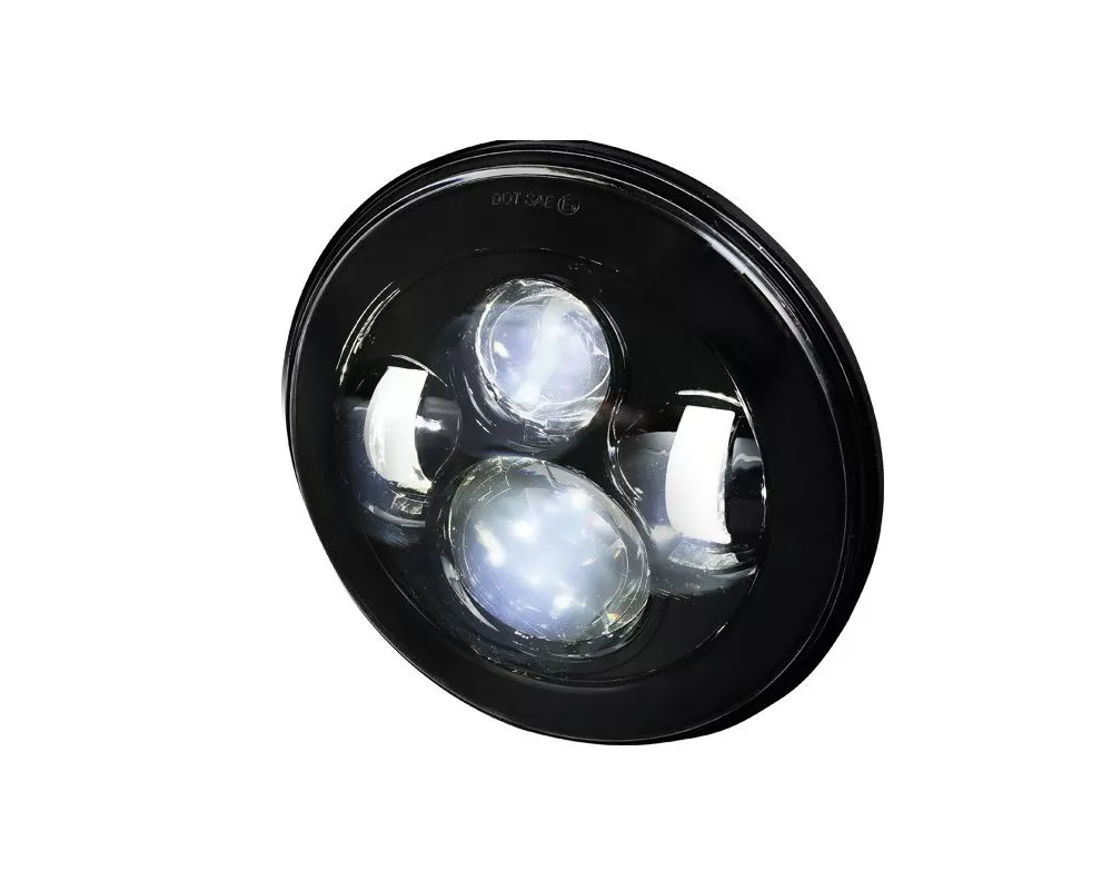 Spec-D Universal 7" Round Projector Headlight w/  LED - 1PC (Matte Black Housing/Clear Lens) - LHP-7RNDJM-MS