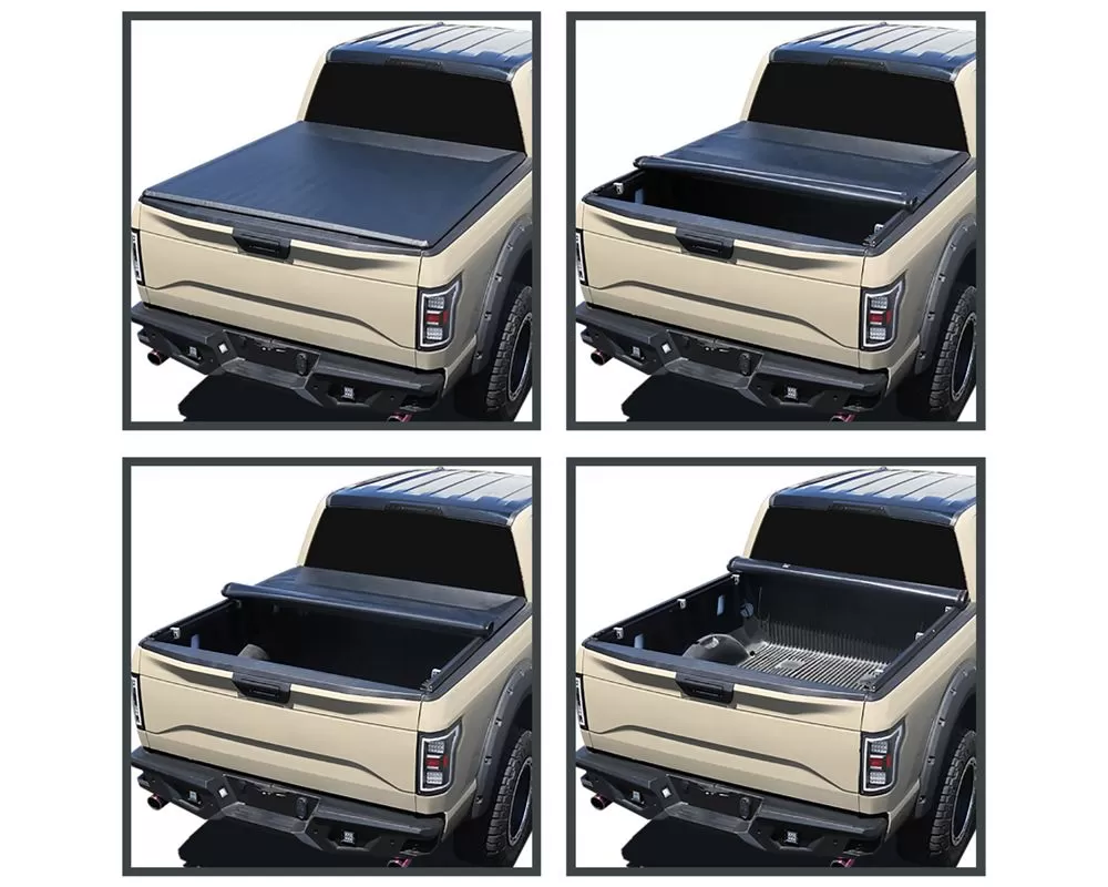 6.5FT Bed Roll Up Tonneau Cover Chevrolet Silverado/GMC Sierra 1500/2015-2019 Silverado/Sierra 2500HD/3500HD 2014-2018 - TCR2-SIV14-65-MP