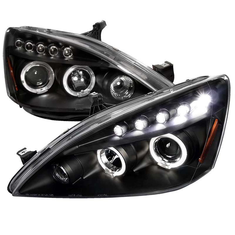 Spec-D Black Projector LED Headlights Honda Accord 2003-2007 - 2LHP-ACD03JM-TM