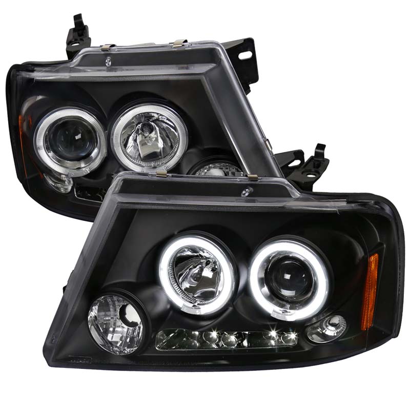 Spec-D Black Halo LED Projector Headlights Ford F-20150 2004-2008 - 2LHP-F15004JM-TM