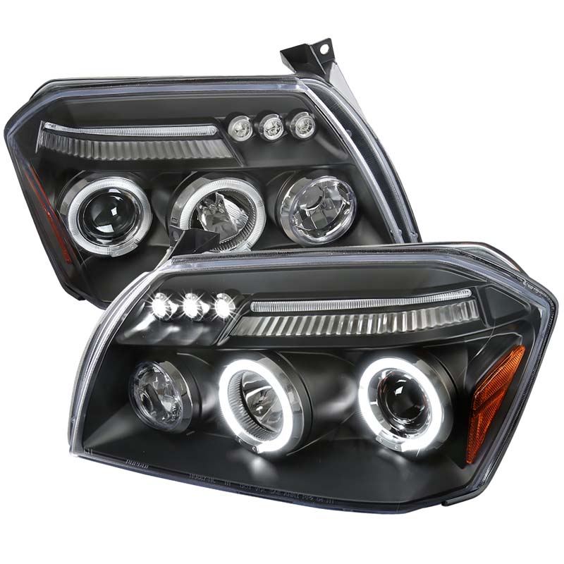 Spec-D V2 Black Halo LED Projector Headlights Dodge Magnum 2005-2008 - 2LHP-MAG05JM-TM