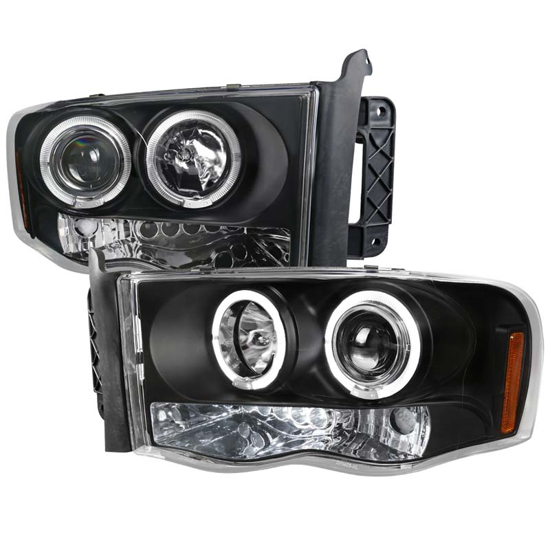 Spec-D Black CCFL Halo LED Projector Headlights Dodge Ram 2002-2005 - 2LHP-RAM02JM-TM