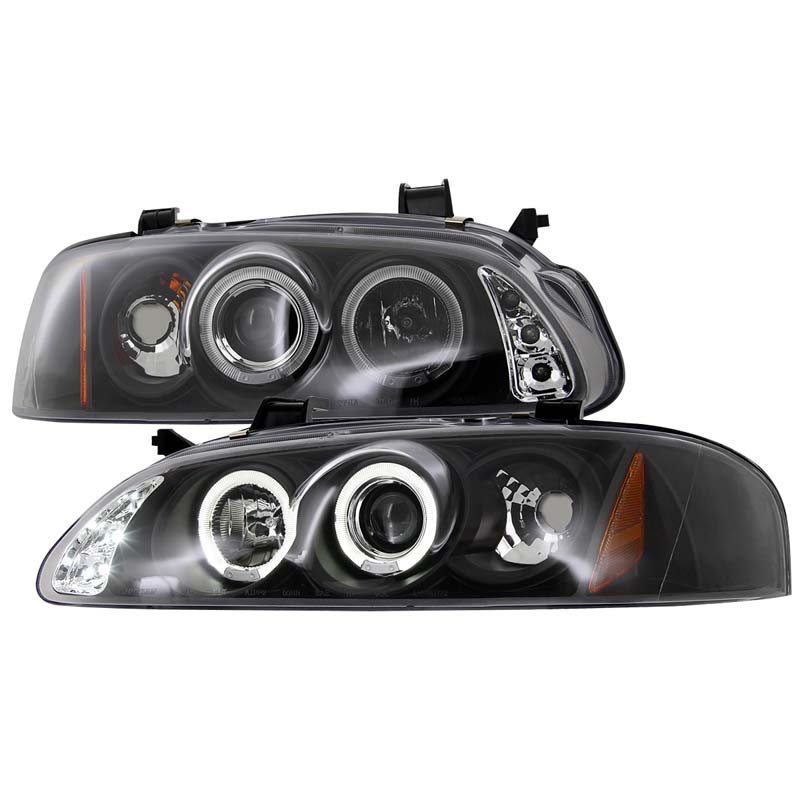 Spec-D Black Halo LED Projector Headlights Nissan Sentra 2000-2003 - 2LHP-SEN00JM-TM