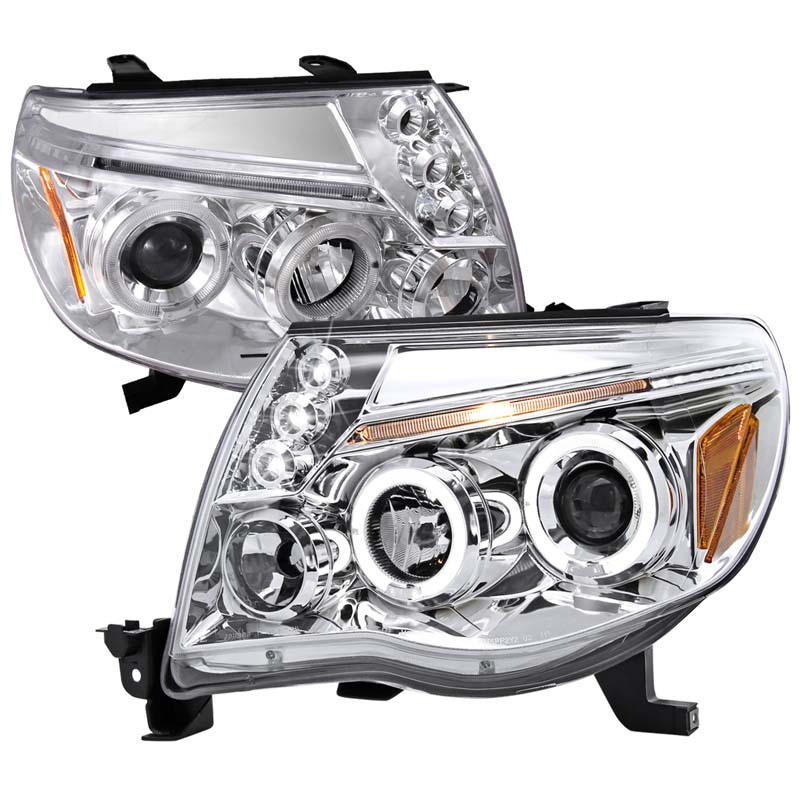 Spec-D Chrome Halo LED Projector Headlights Toyota Tacoma 2005-2010 - 2LHP-TAC06-TM
