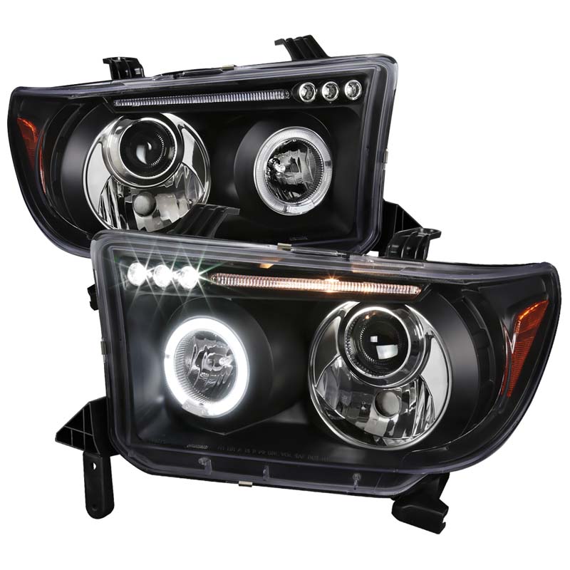 Spec-D Black Halo LED Projector Headlights Toyota Tundra 2007-2013 - 2LHP-TUN07JM-TM
