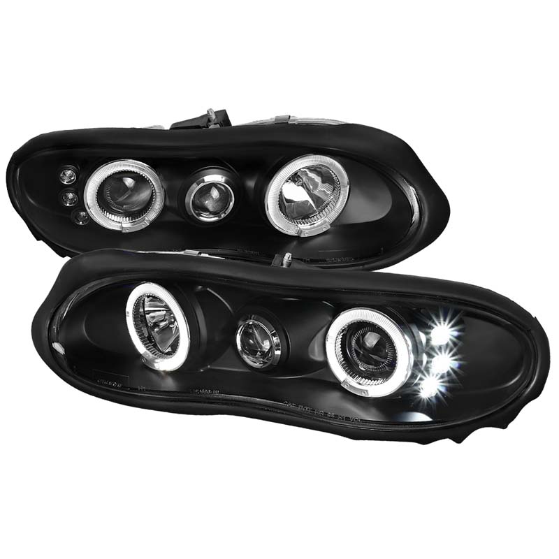 Spec-D V2 Black Halo LED Projector Headlights Chevy Camaro 1998-2002 - LHP-CMR98HJM-TM