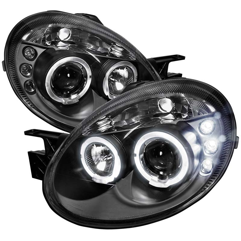 Spec-D Black LED Halo Projector Headlights Dodge SRT4 2003-2005 - LHP-NEO03JM-TM