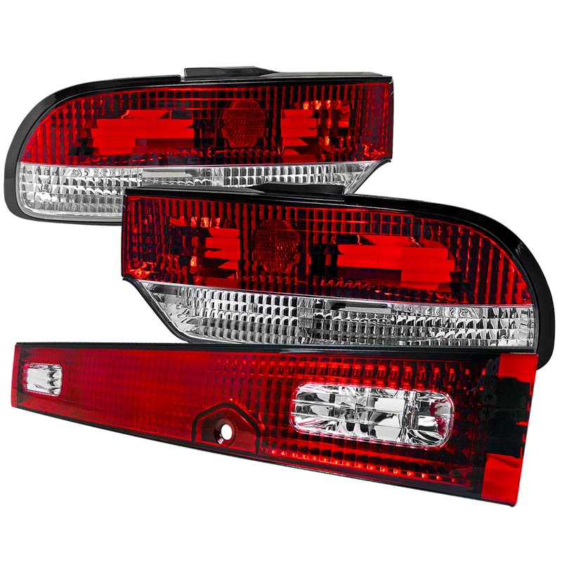 Spec-D Red/Clear Tail Lights Nissan 240SX S13 1989-1994 3D - LT-S1389RPW3-TM