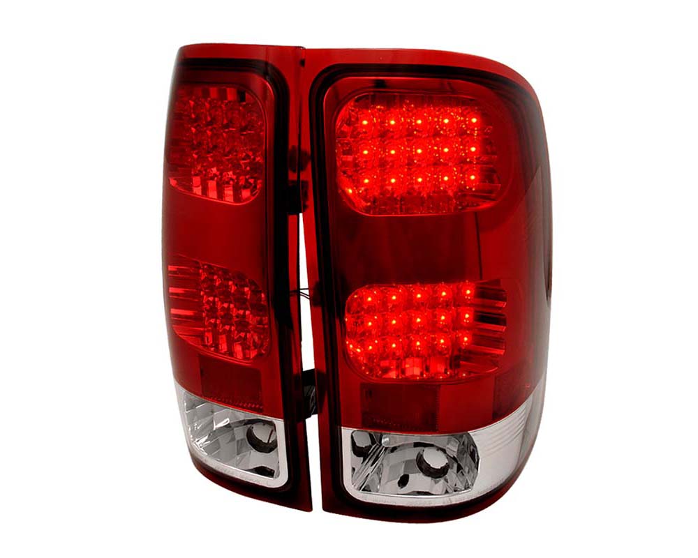 Spec-D Red/Clear LED Tail Lights GMC Sierra 2007-2009 - LT-SIE07RLED-TM