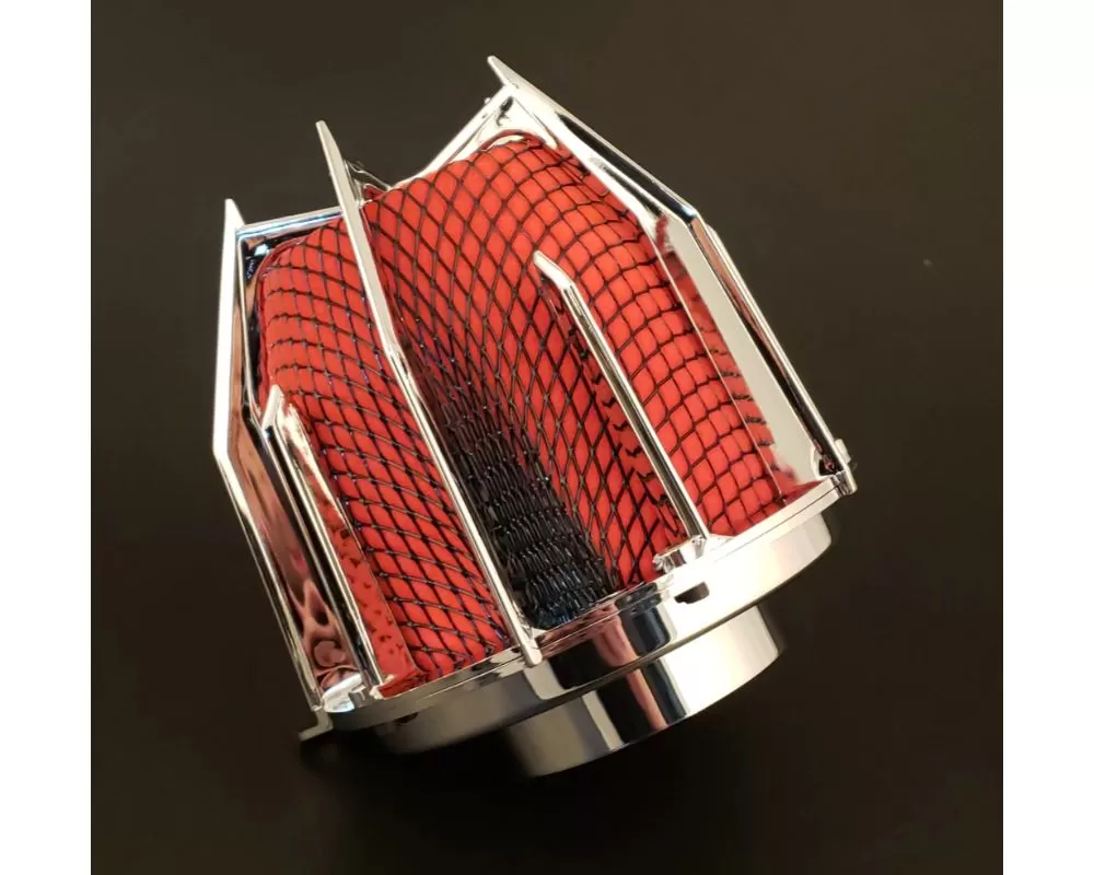 Weapon-R 4" Dragon Chrome Cage & Red Foam Air Filter - 843-111-202
