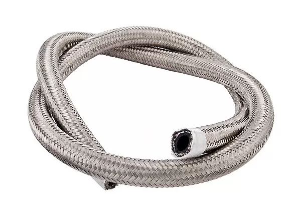 Torque Solution -10AN 10ft ID Stainless Steel Braided Rubber Hose - TS-RH-SR10-10