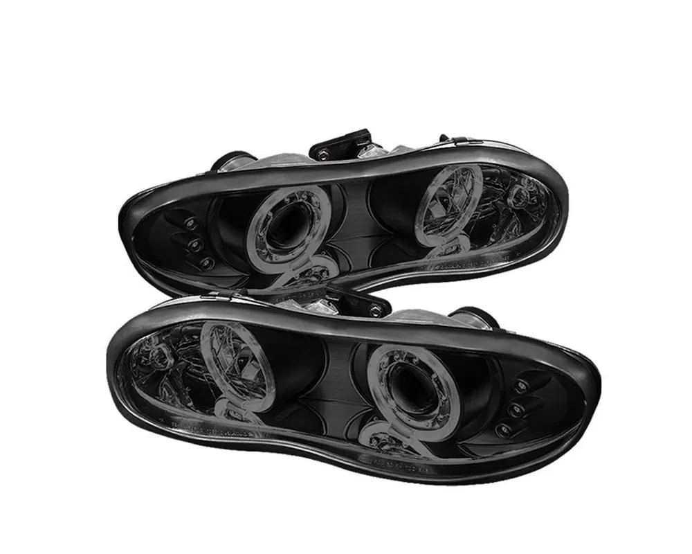 Spyder Auto Black Smoke LED Halo Projector Headlights with Low H1 Lights Included Chevrolet Camaro 1993-2002 - PRO-YD-CCAM98-HL-BSM