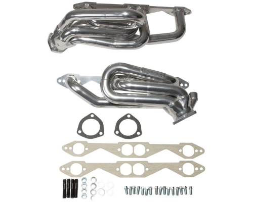 BBK Performance Parts 1-5/8 Shorty Exhaust Headers Polished Silver Ceramic Chevrolet GM Truck SUV 5.0 5.7 1996-1999 - 40070