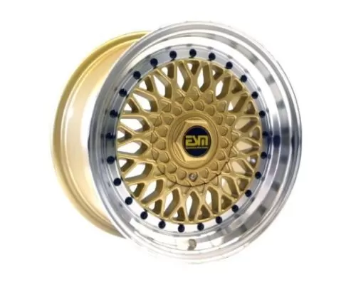 ESM ESM-002R Wheel 15x9 4|5x100 -20mm Gold | Machined Lip Black Rvet - ESM002RGL15X94X1005X100ET-20CB571