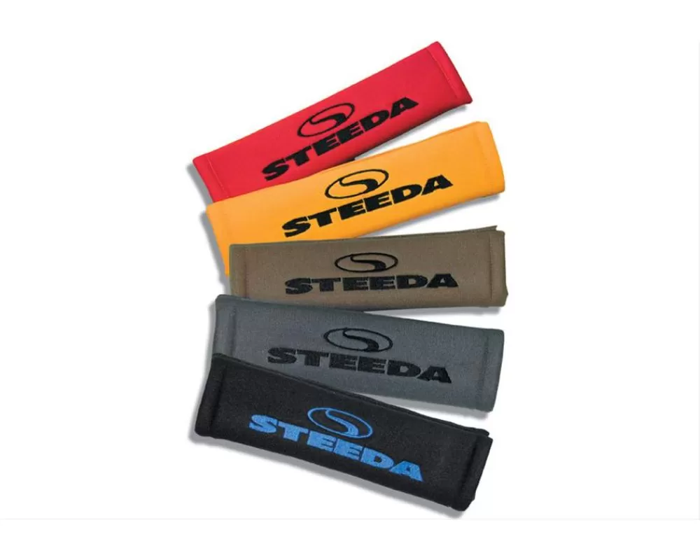 Seat Belt Pad Tan w/ Black Logo - 208-SBP-355-BLK