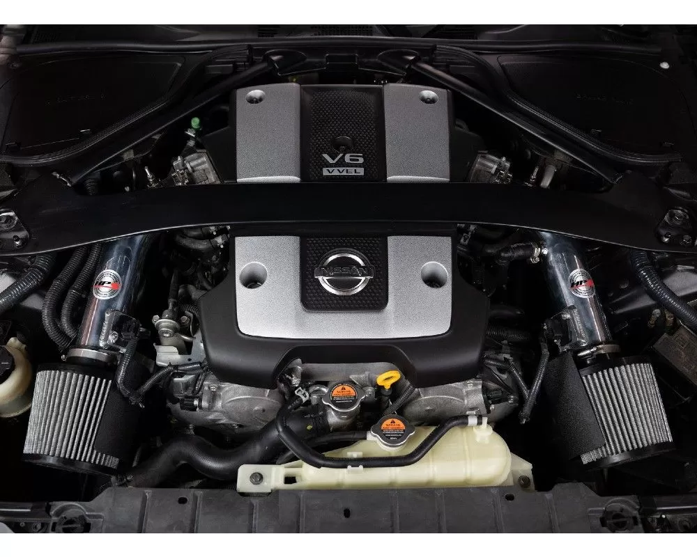 HPS Performance Polish Shortram Air Intake Kit With Heat Shield Nissan 370Z 3.7L V6 2009-2020 - 827-706P