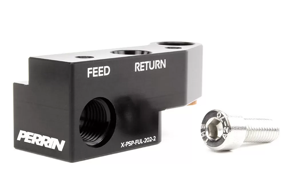 Perrin Performance Junction Block for Top Feed Fuel Rail W/FPR and -6 Fittings - PSP-FUL-221BK