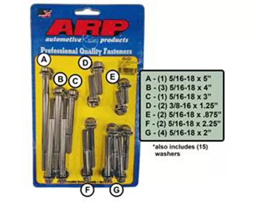ARP Ford 289-302 SS 12pt Aluminum Water Pump and Front Cover Bolt Kit - 454-3201