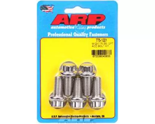 ARP M12 x 1.75 x 25mm 12pt Stainless Steel Bolts (Set of 5) - 775-1001