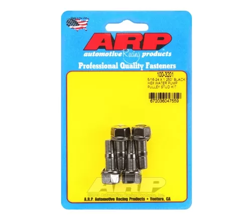 ARP 5/16-24 X 1.250 Black Hex Water Pump Pulley Stud Kit - 100-3201
