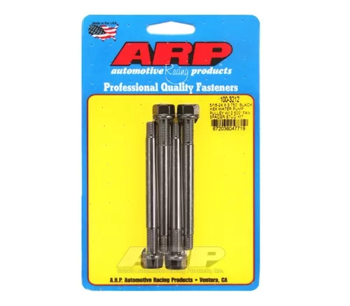 ARP 5/16-24 X 3.750 Black Hex Water Pump Pulley w/ 2.500in Fan Spacer Stud Kit - 100-3212