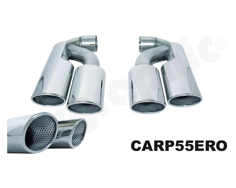 Cargraphic Tailpipe Set Double End Polished 4x100mm Round Porsche Cayenne 02-17 - CARP55ER44