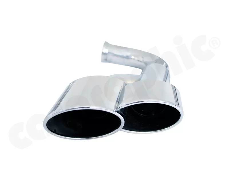 Cargraphic Tailpipe Set Double End Polished 4x125x95mm Oval Porsche Cayenne 02-17 - CARP58EROPET