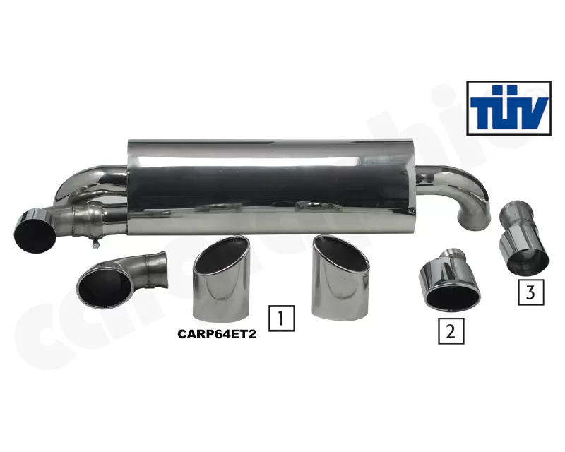 Cargraphic Silencer Turbo S Look Tailpipes Following The Rear Valance Porsche 964 89-94 - CARP64ET2