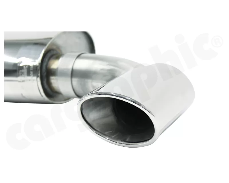 Cargraphic Silencer Super Sound with Tailpipes 89x115mm Oval Rolled In 965 3.3L Porsche 964 89-94 - CARP65ETTO